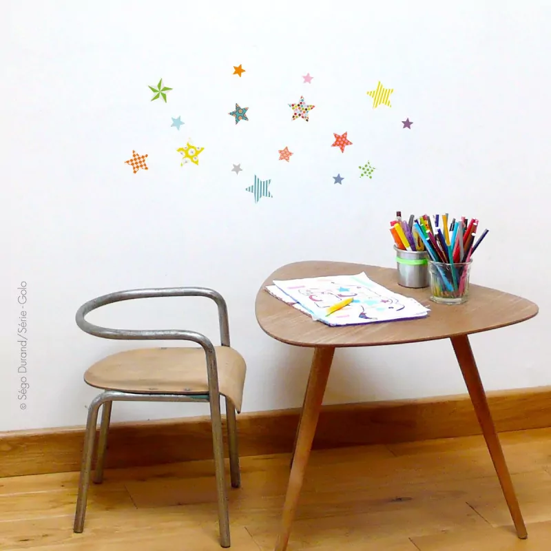 Stickers enfants petites étoiles coloré par Série-Golo 