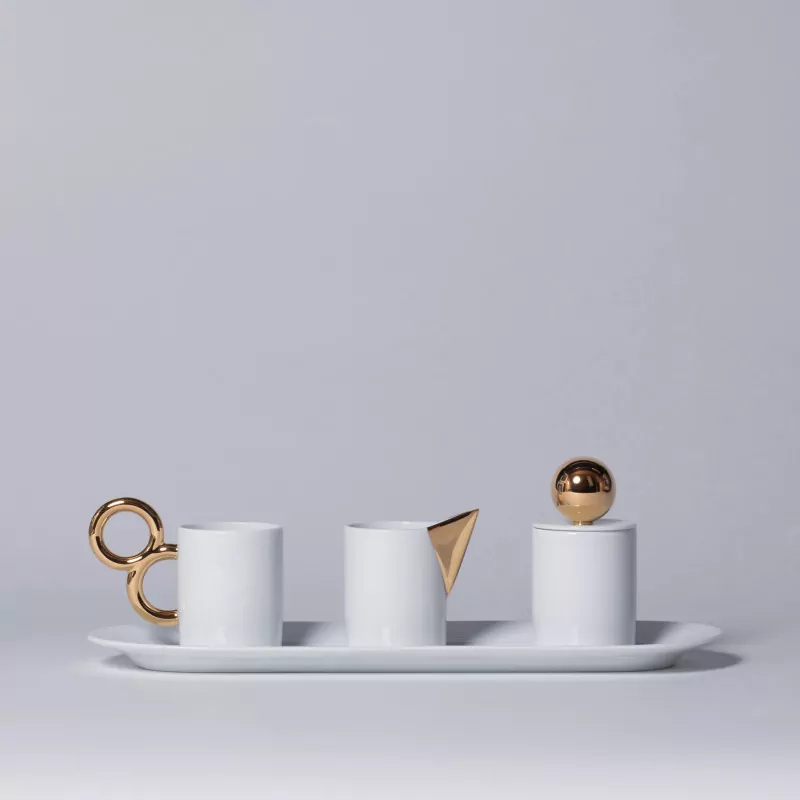 Coffret 2 tasses à café et soucoupe porcelaine de Limoges par Extranorm 