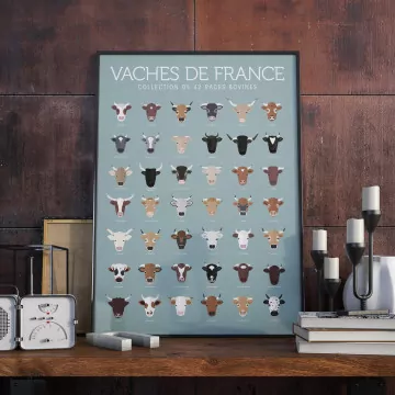 Affiche vaches de France La Majorette à Moustache