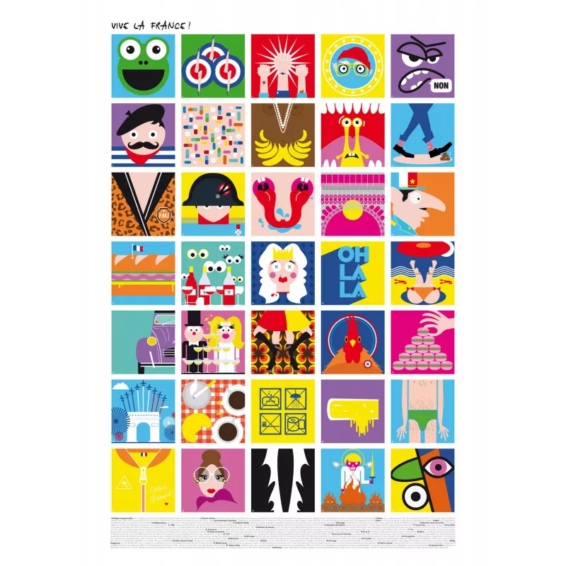 Affiche vive la France La Majorette à Moustache