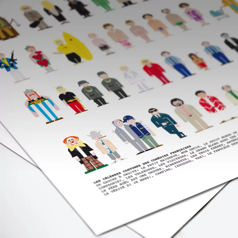 Affiche vestiaire de film célèbre La Majorette à Moustache