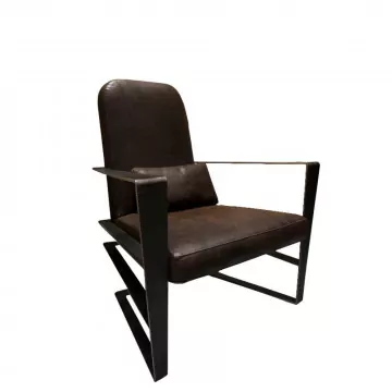 Fauteuil métal /cuir LUNDA CLF Création