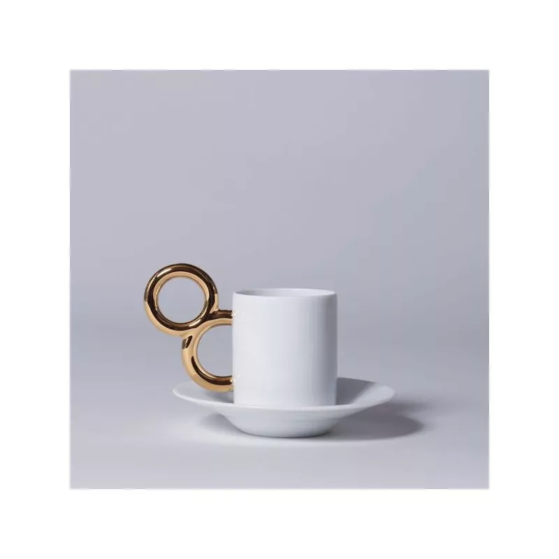 Tasse à Café et sa sous-tasse Manièriste Extranorm - Or