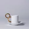 Tasse à Café et sa sous-tasse Manièriste Extranorm - Or