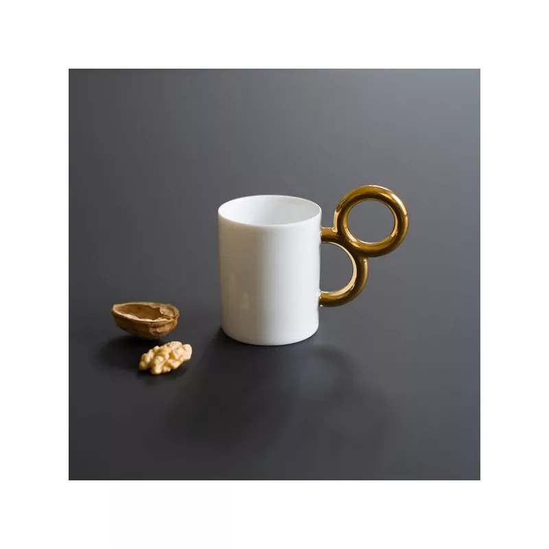 Tasse à Café et sa sous-tasse Manièriste Extranorm - Or