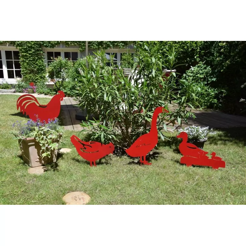 Figurine à piquer Poule rouge Louis Moulin