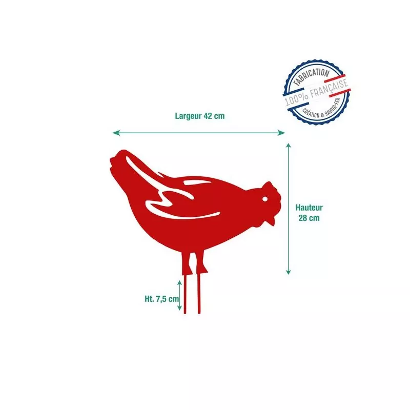Figurine à piquer Poule rouge Louis Moulin