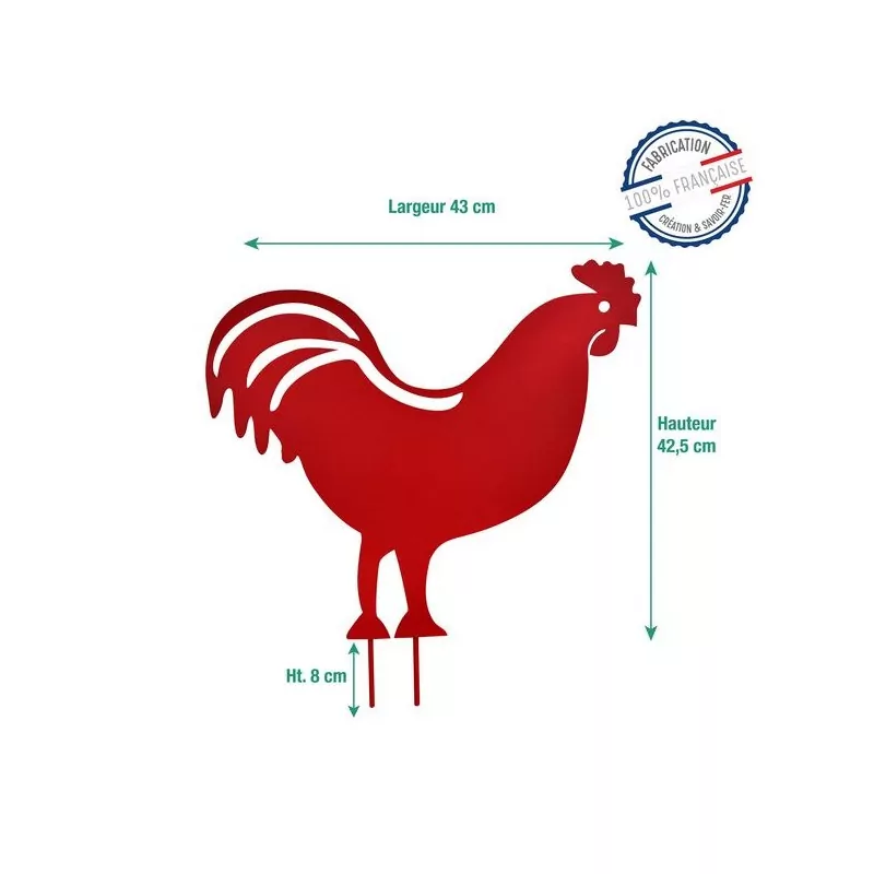 Figurine à piquer Coq Rouge Louis Moulin