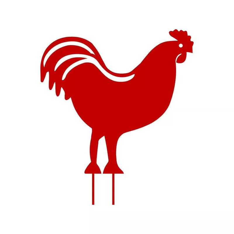 Figurine à piquer Coq Rouge Louis Moulin