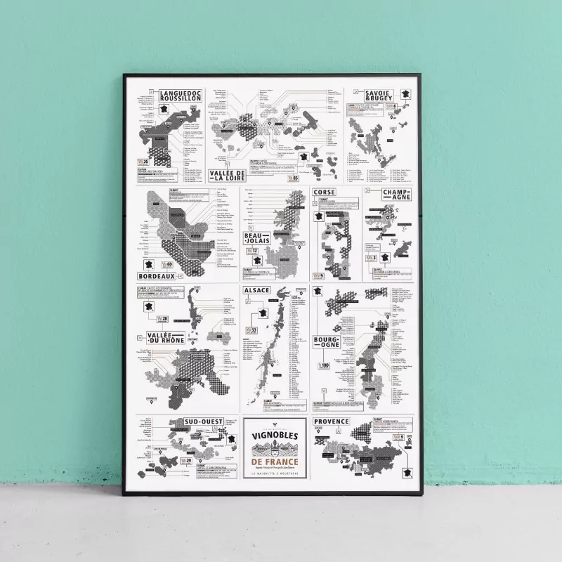 Affiche vignobles Français La majorette à Moustache