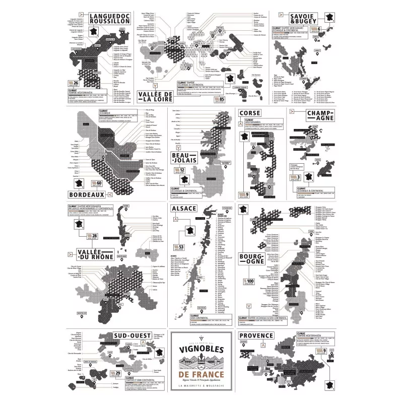 Affiche vignobles Français La majorette à Moustache