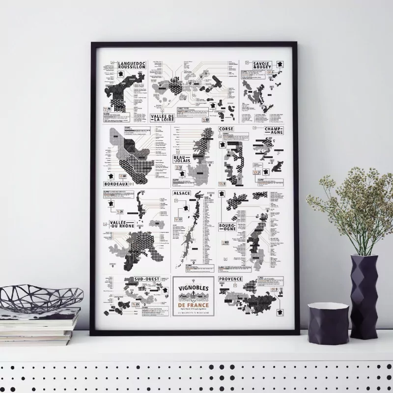 Affiche vignobles Français La majorette à Moustache