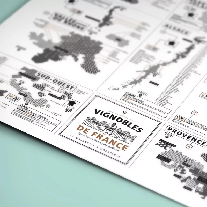 Affiche vignobles Français La majorette à Moustache