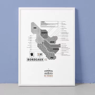 Affiche vins de Bordeaux La majorette à moustache