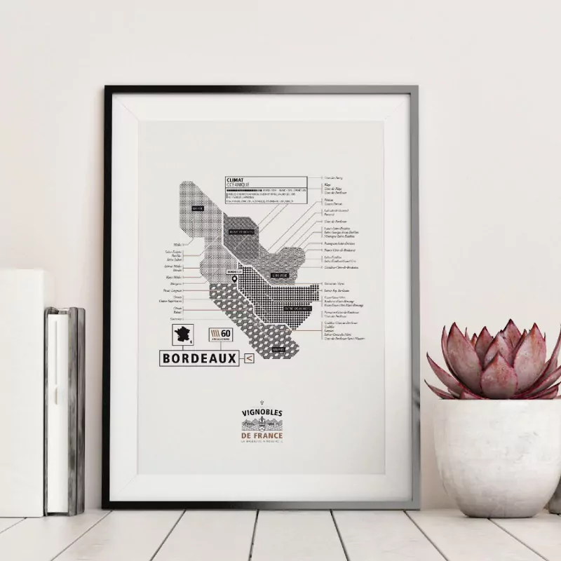 Affiche vin de Bordeaux La majorette à moustache