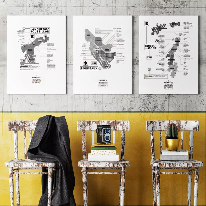 Affiche vin de Bordeaux La majorette à moustache