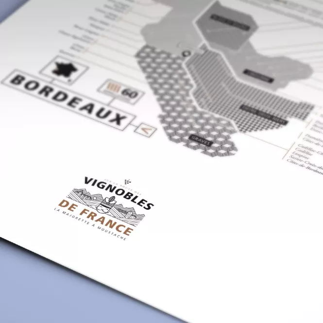 Affiche vin de Bordeaux La majorette à moustache