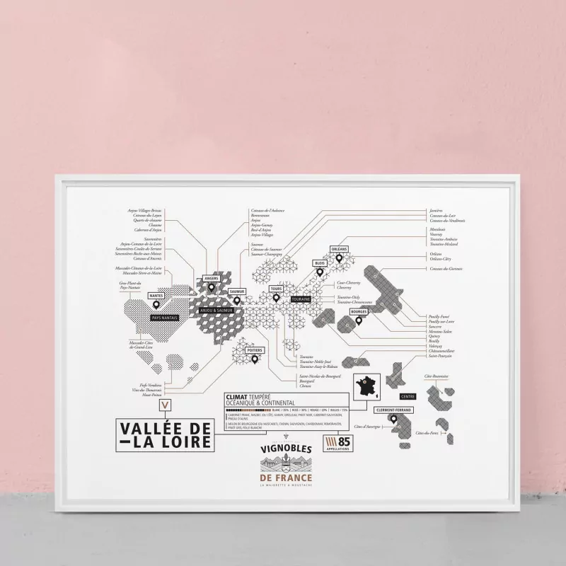 Affiche vins vallée de la Loire La majorette à Moustache