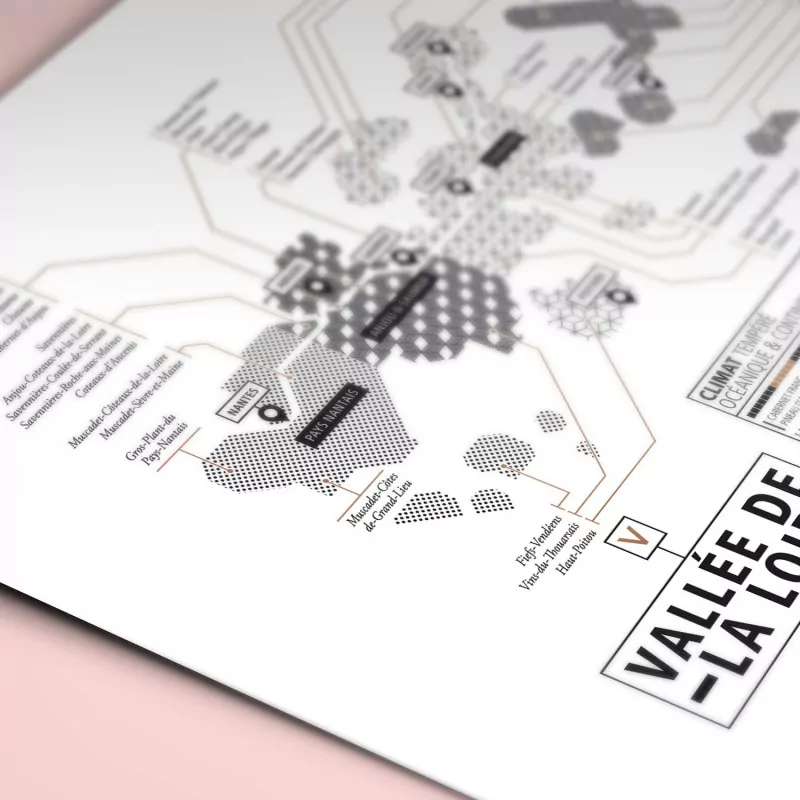 Affiche vins vallée de la Loire La majorette à Moustache