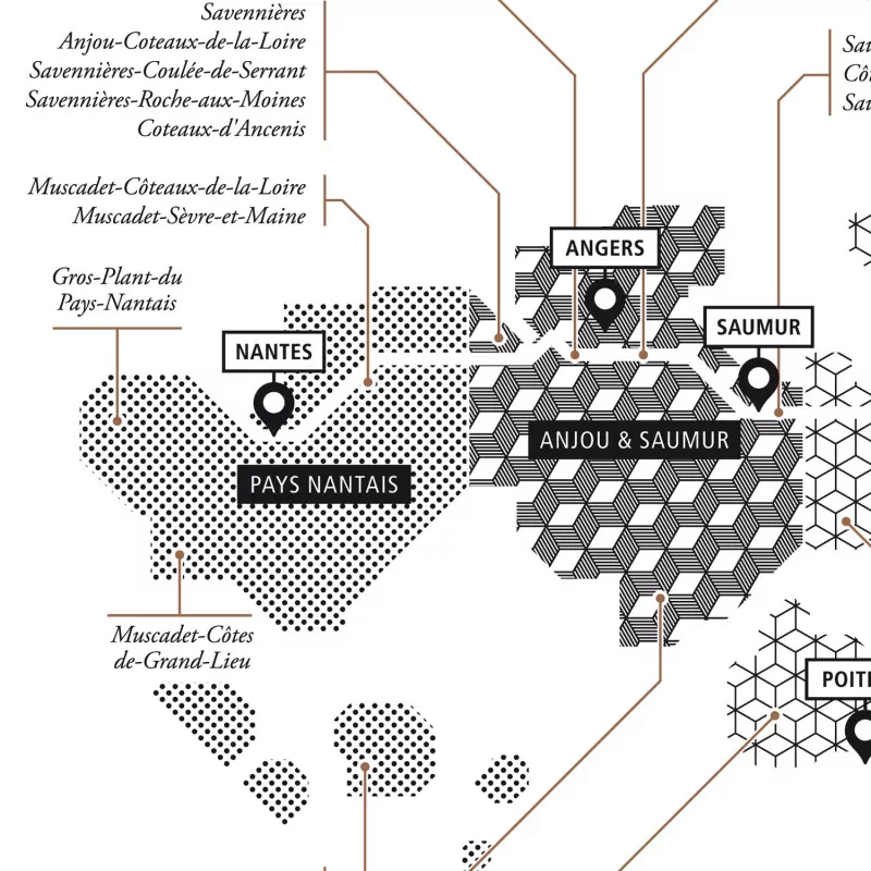 Affiche vins vallée de la Loire La majorette à Moustache