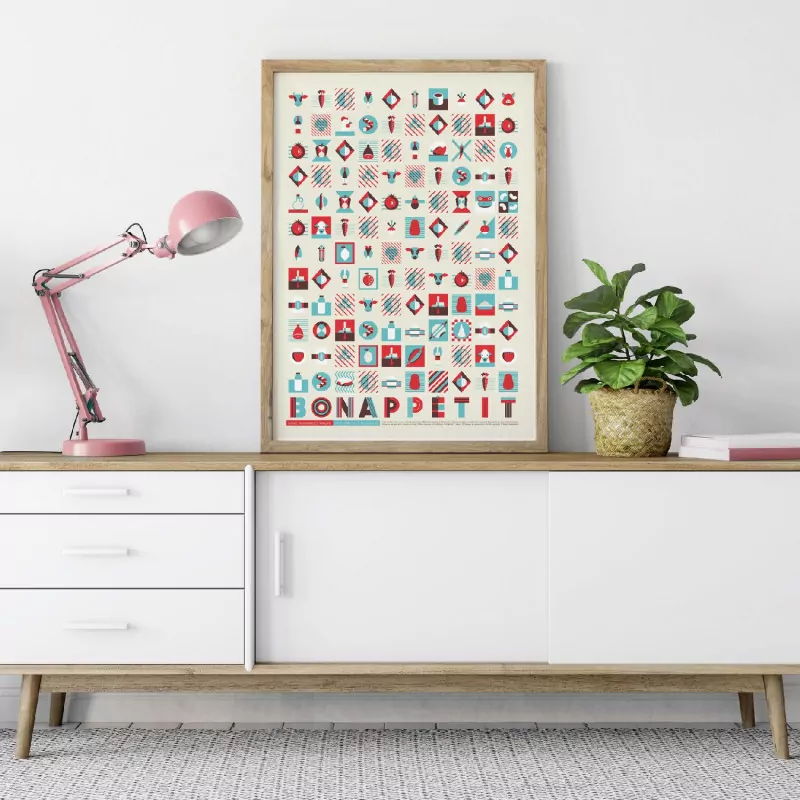 Affiche cuisine Française La Majorette à Moustache