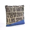 Coussin carré toile de jute de sac de café et coton Lilokawa Coussin carré toile de jute de sac de café et coton Lilokawa