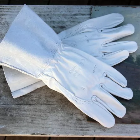 Gants de jardinage en cuir avec manchette Gants de jardinage en cuir avec manchette