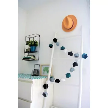 Guirlande lumineuse origami bleu canard - Leewalia