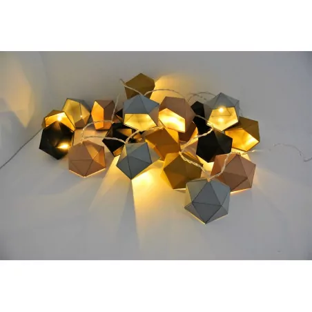 Guirlande lumineuse origami jaune moutarde - Leewalia