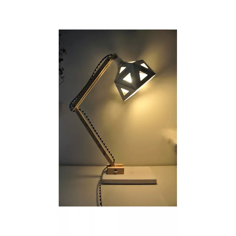 Lampe de bureau origami blanche - Leewalia