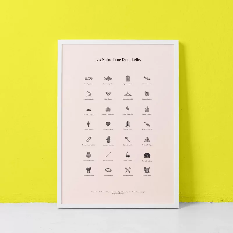 Affiche argot "Les nuits d'une demoiselle" La Majorette à Moustache