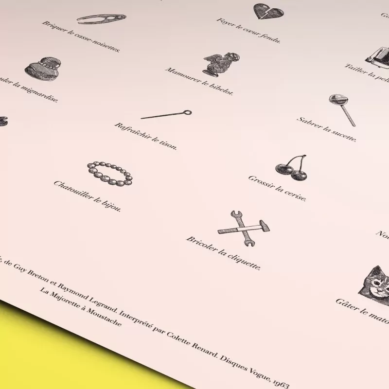 Affiche argot "Les nuits d'une demoiselle" La Majorette à Moustache