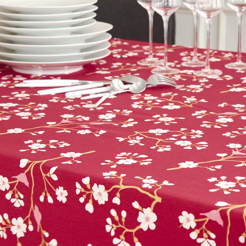 Nappe enduite Cerisier Bordeaux - Fleur de Soleil