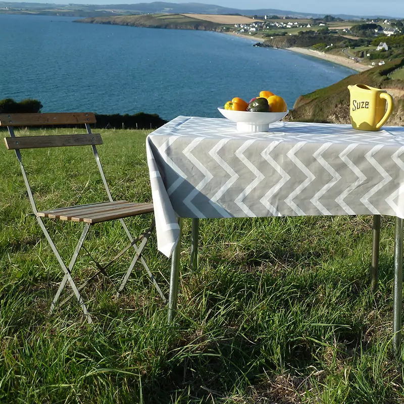 Nappe enduite Chevrons Beige - Fleur de Soleil