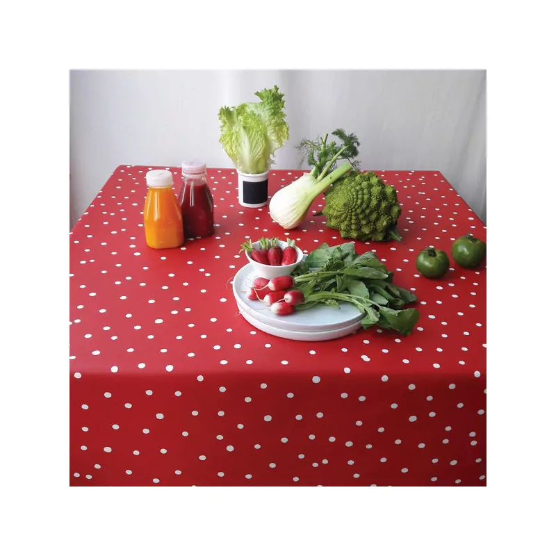 Nappe enduite Confettis Rouge - Fleur de Soleil