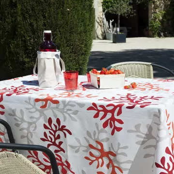 Nappe enduite Corail rouge - Fleur de Soleil