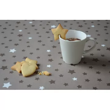 Nappe enduite Etoiles taupe taupe - Fleur de Soleil