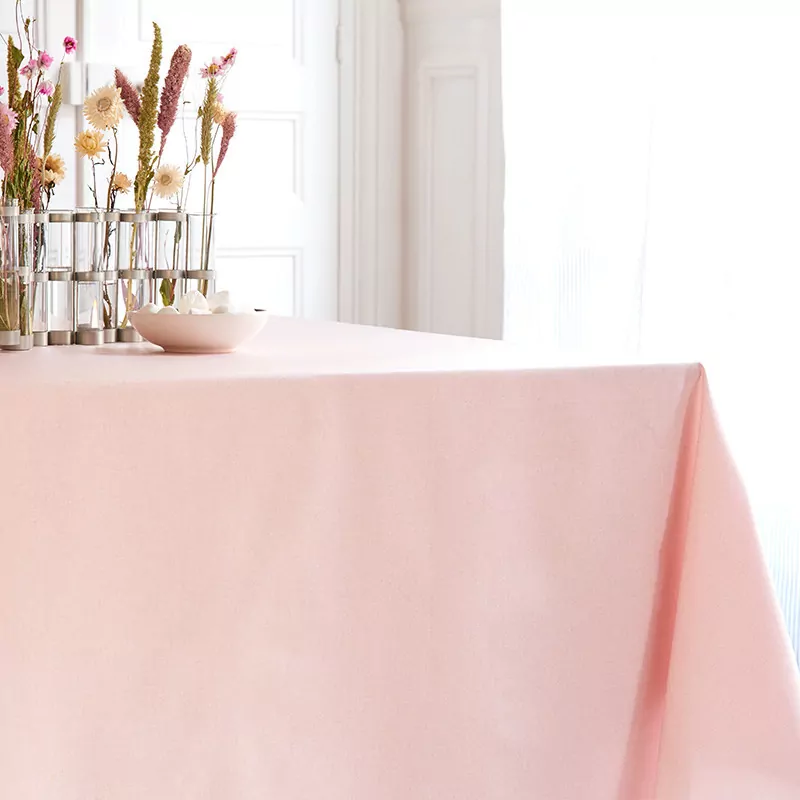 Nappe tissu coton enduit de table ovale avec décor roses blé