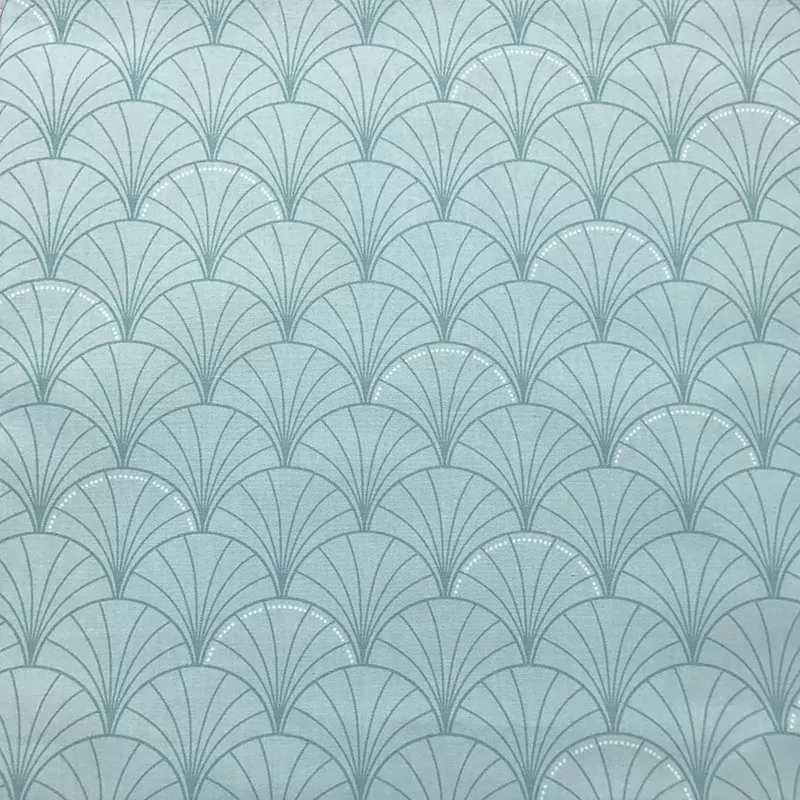 Nappe Mosaïque vert coton enduit ourlée ovale 160x200 - Fleur de Soleil