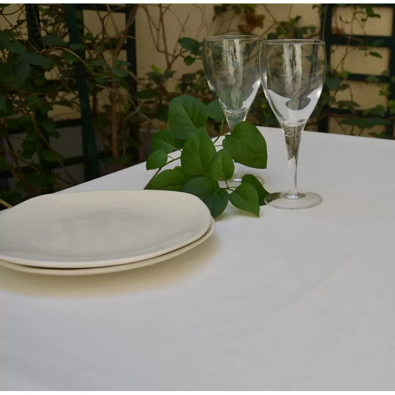 Nappe enduite Unie blanc - Fleur de Soleil