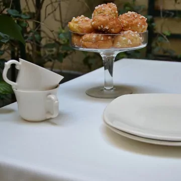 Nappe enduite Unie blanc - Fleur de Soleil