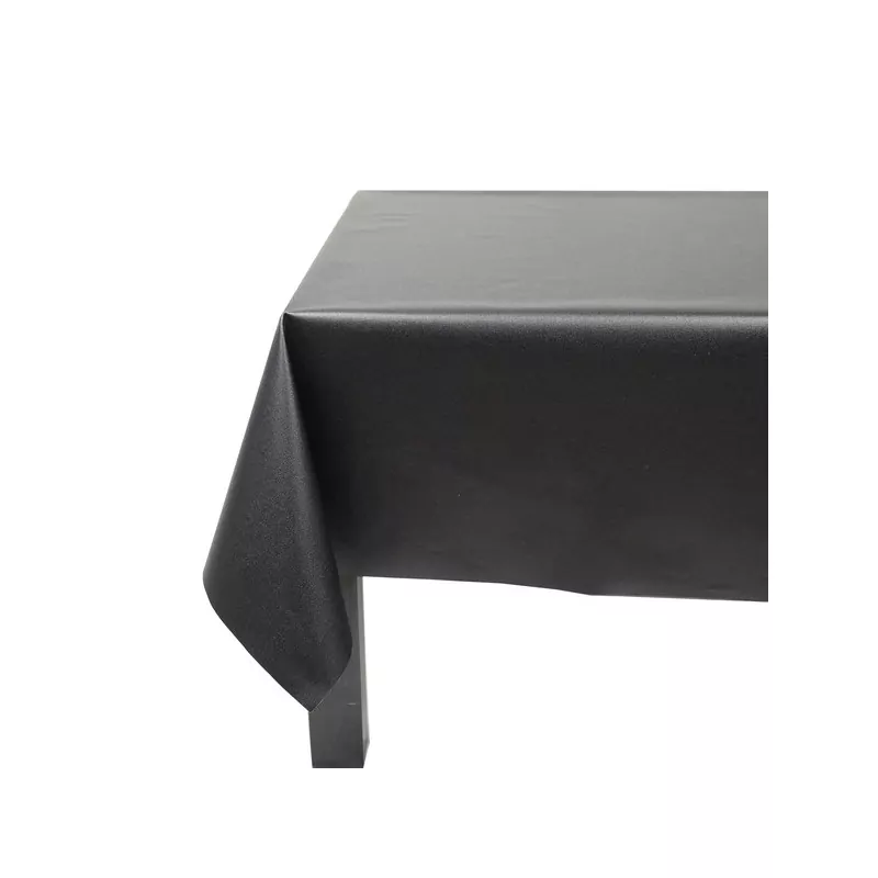 Nappe enduite Unie noire - Fleur de Soleil