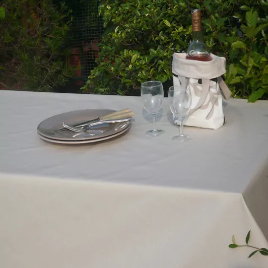 Nappe enduite Unie sable - Fleur de Soleil Nappe enduite Unie sable - Fleur de Soleil