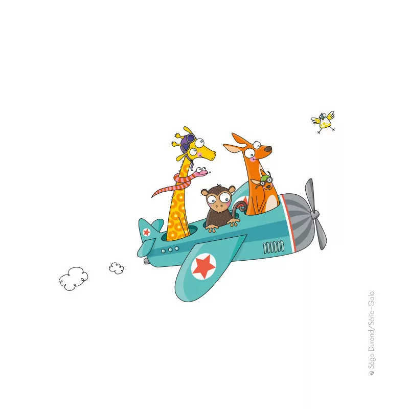 Sticker avion animaux - Série-Golo