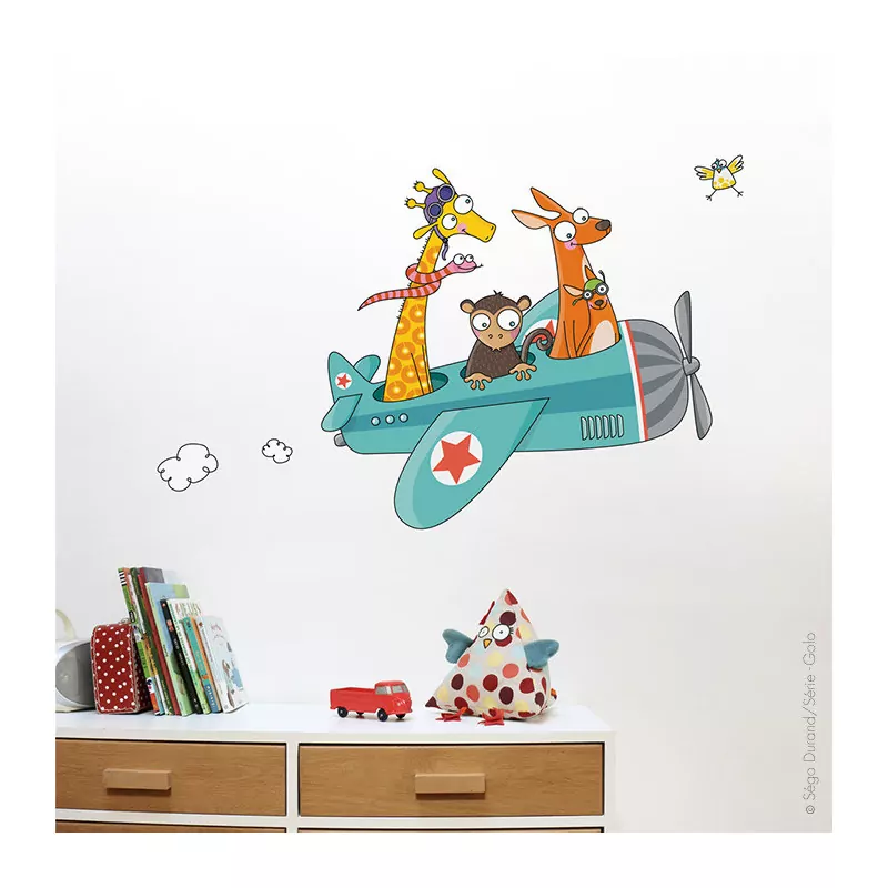 Sticker avion animaux - Série-Golo