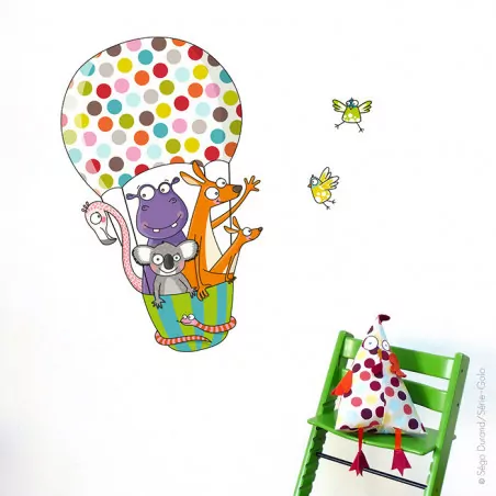 Sticker montgolfière animaux - Série-Golo