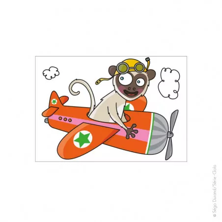 Sticker avion singe - Série-Golo