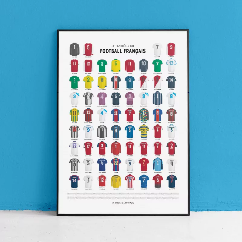 Affiche "Le panthéon du football français" La Majorette à Moustache
