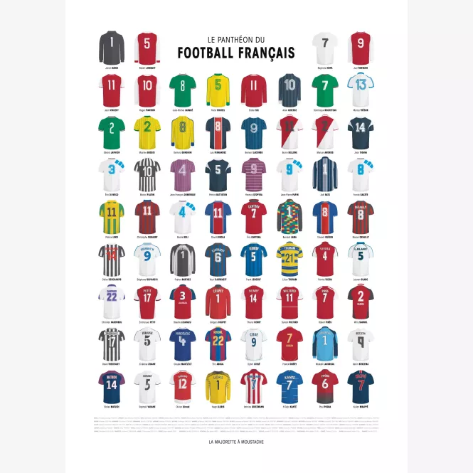 Affiche "Le panthéon du football français" La Majorette à Moustache