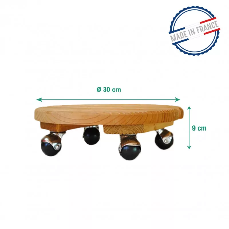 Roule plantes en bois rond 30 cm - Louis Moulin